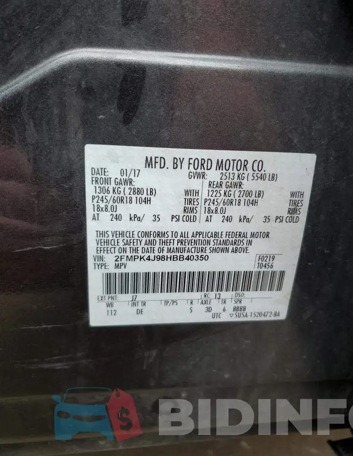 2FMPK4J98HBB40350 Photo# 13