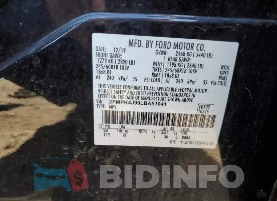 2FMPK4J99LBA51041 Photo# 13