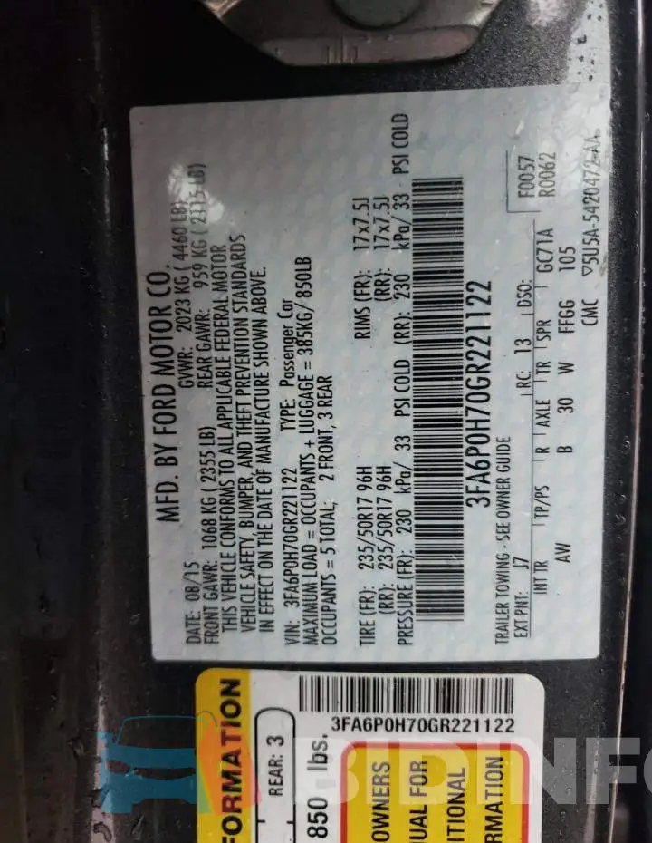3FA6P0H70GR221122 Photo# 12