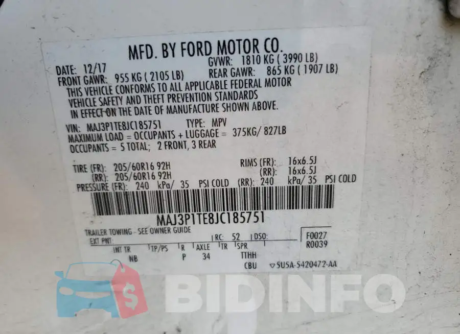 MAJ3P1TE8JC185751 Photo# 12