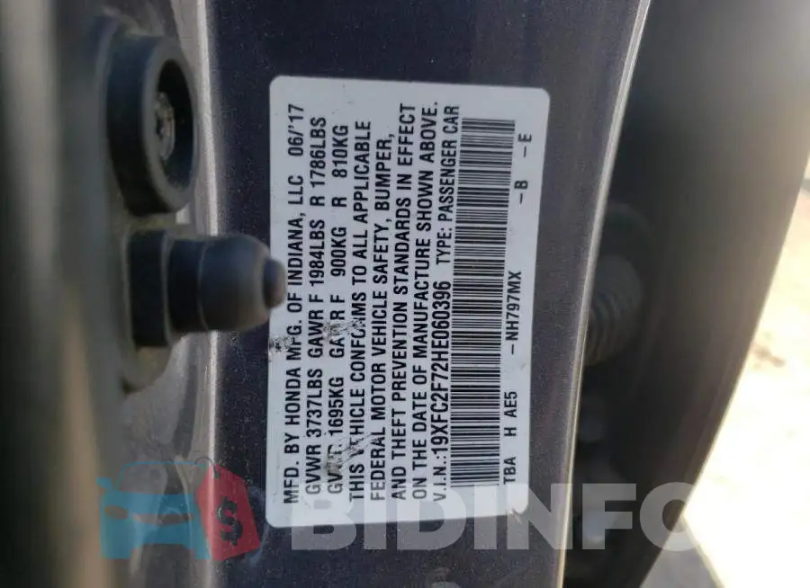 19XFC2F72HE060396 Photo# 13