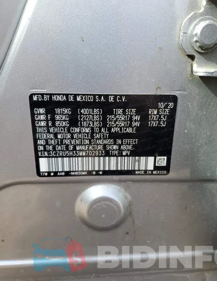 3CZRU5H33MM702933 Photo# 14