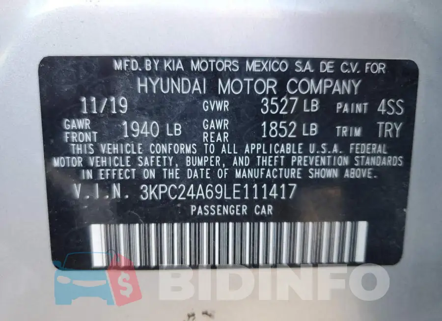 3KPC24A69LE111417 Photo# 12