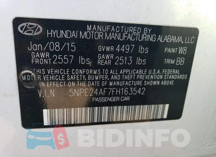 5NPE24AF7FH163542 Photo# 12
