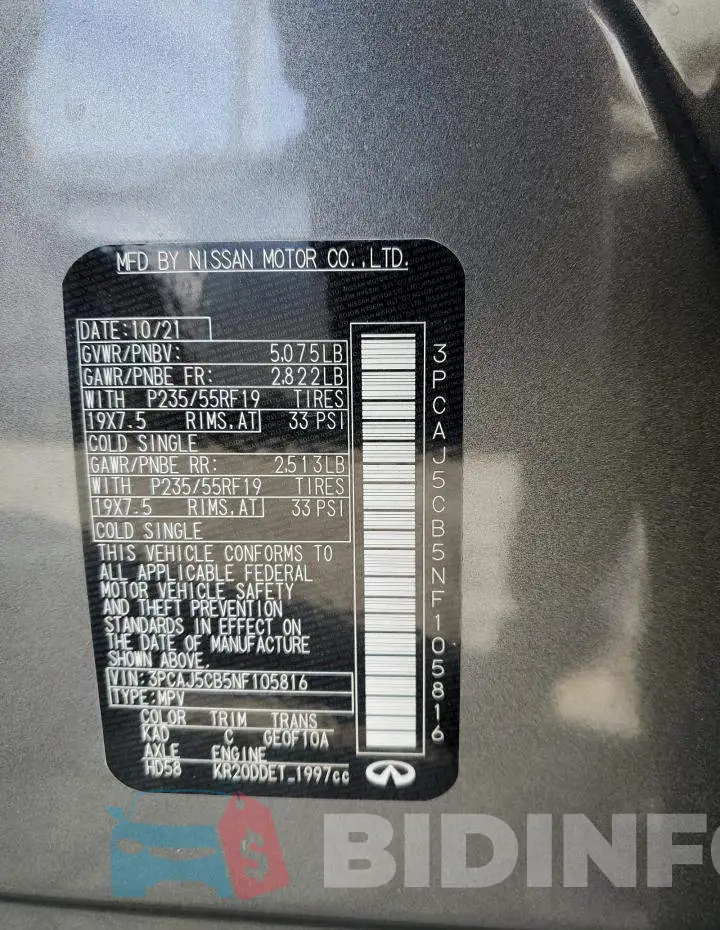 3PCAJ5CB5NF105816 Photo# 14
