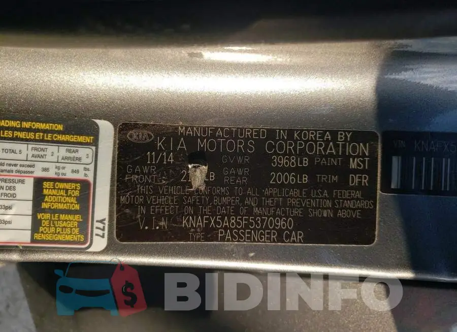 KNAFX5A85F5370960 Photo# 12