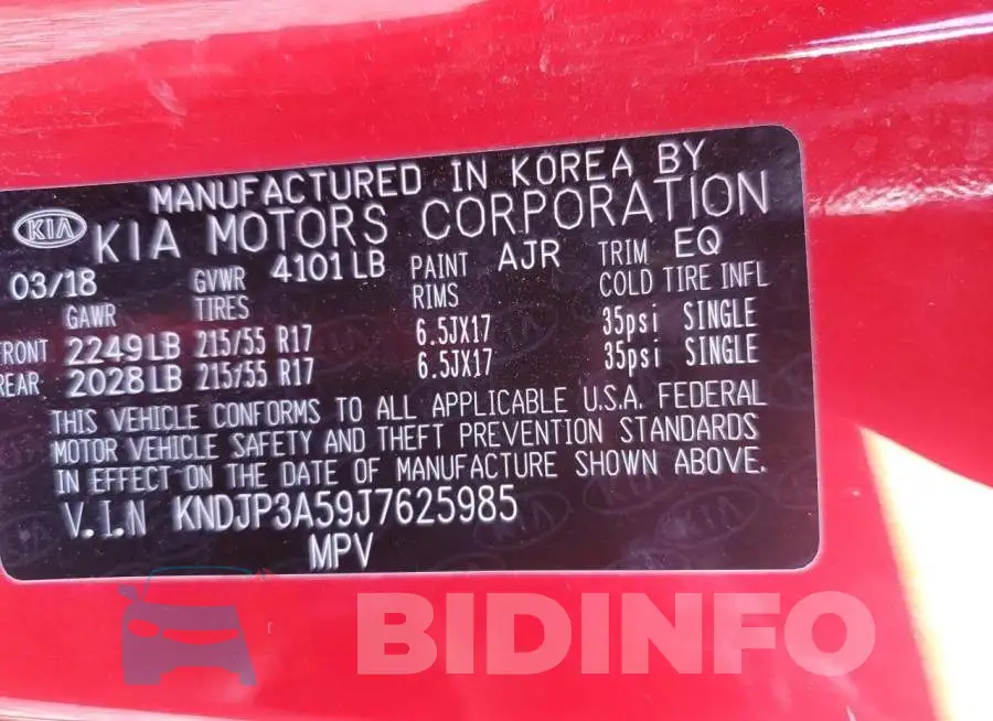 KNDJP3A59J7625985 Photo# 12