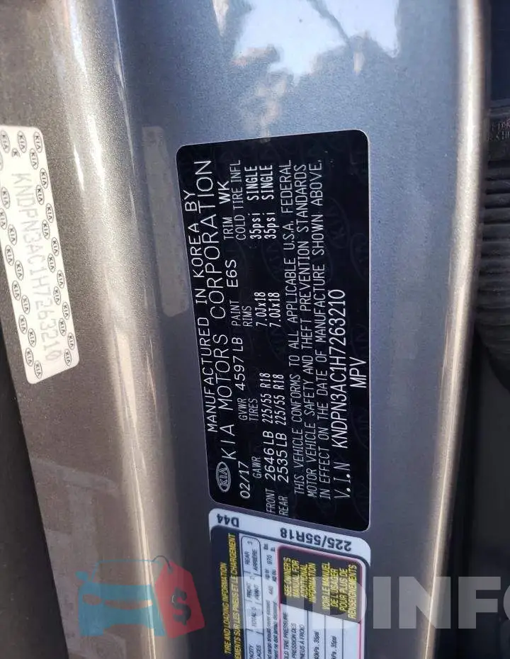 KNDPN3AC1H7263210 Photo# 12