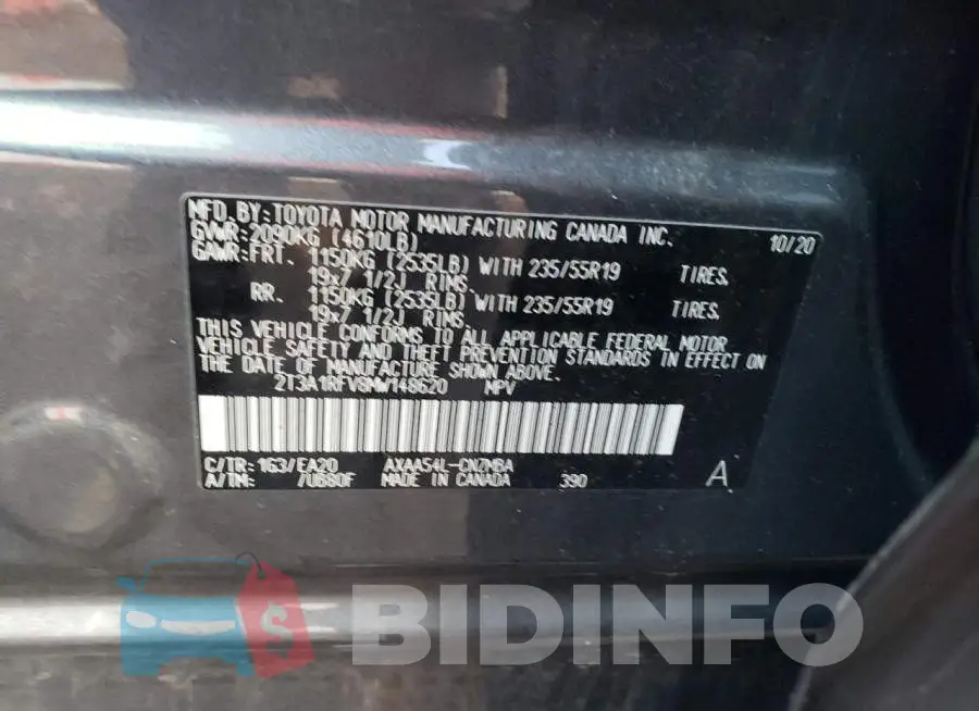 2T3A1RFV8MW148620 Photo# 13