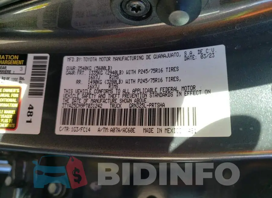 3TYAZ5CN9PT031242 Photo# 12