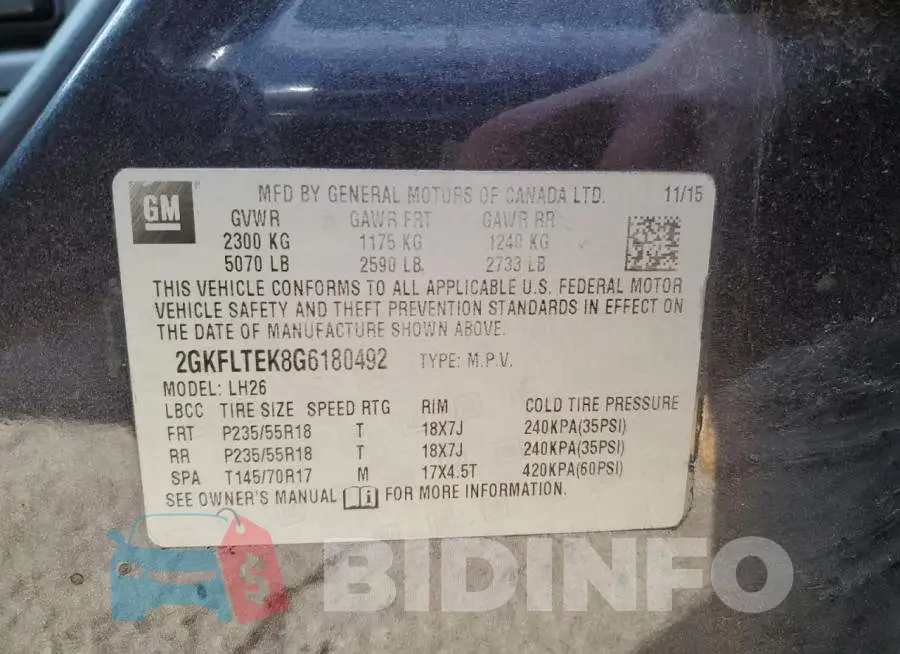 2GKFLTEK8G6180492 Photo# 13