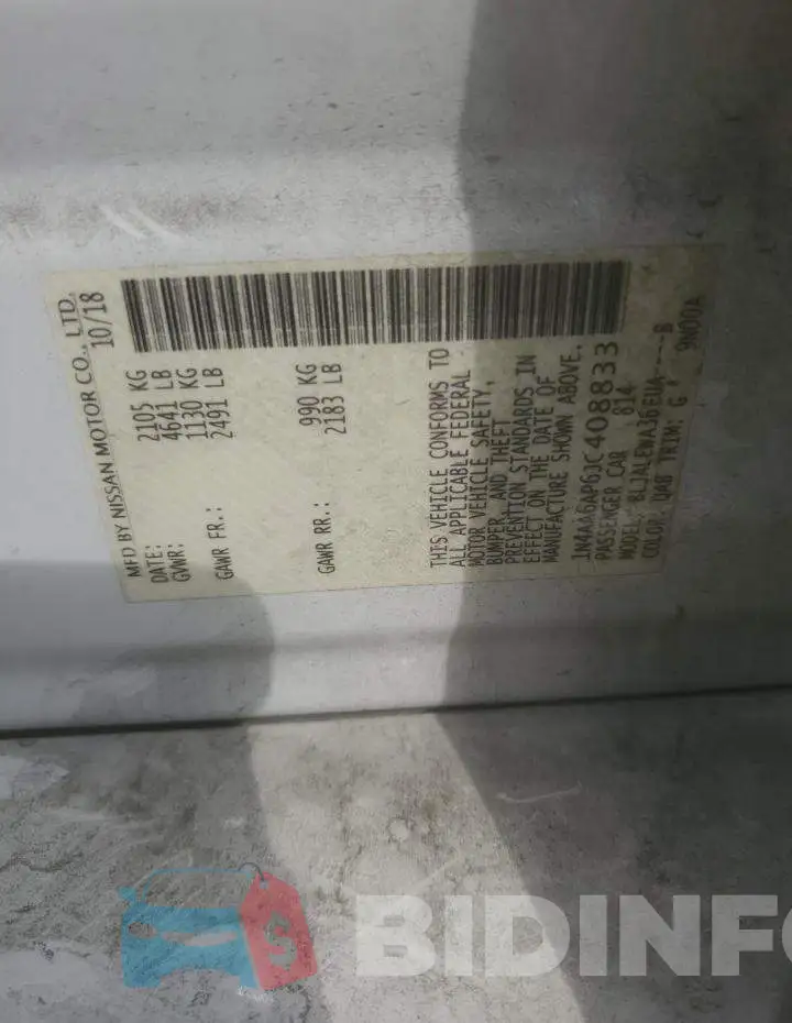 1N4AA6AP6JC408833 Photo# 12