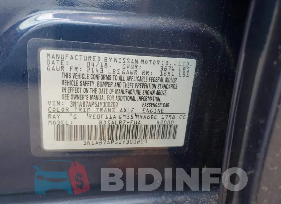 3N1AB7AP5JY300209 Photo# 12