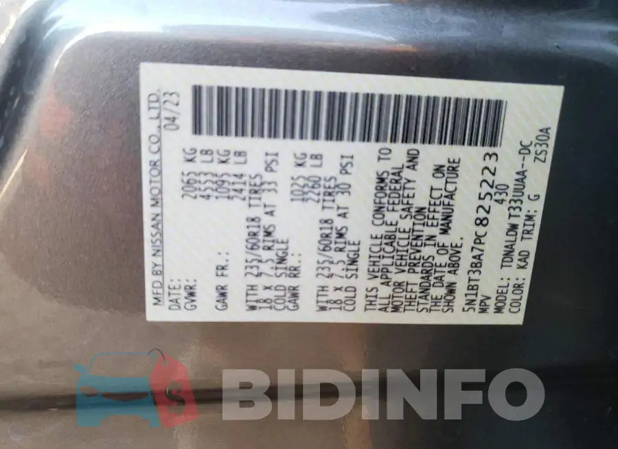 5N1BT3BA7PC825223 Photo# 12