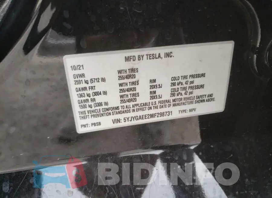 5YJYGAEE2MF298731 Photo# 13