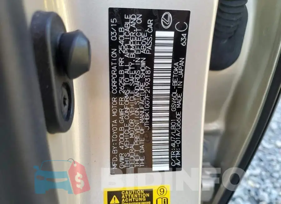 JTHBK1GG7F2193187 Photo# 12