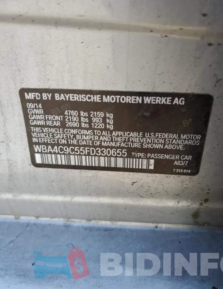 WBA4C9C55FD330655 Photo# 12