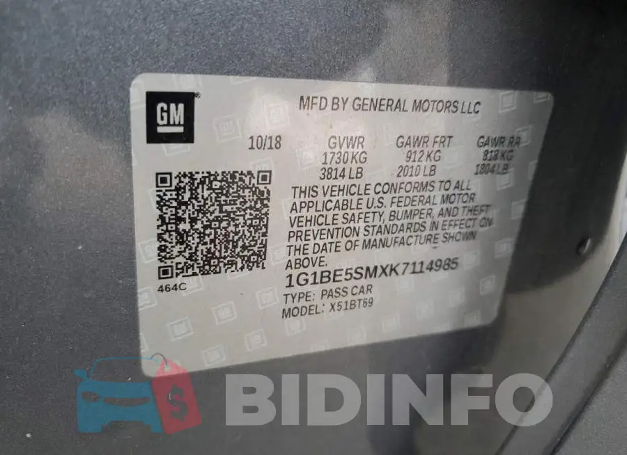 1G1BE5SMXK7114985 Photo# 12