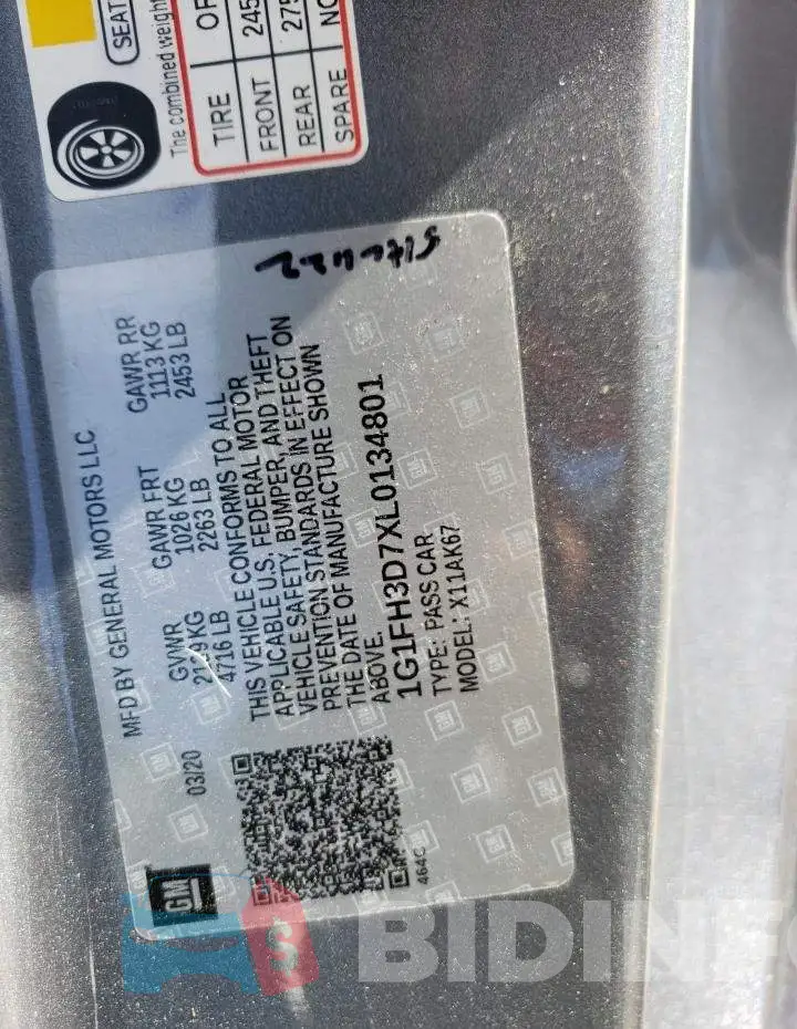 1G1FH3D7XL0134801 Photo# 13