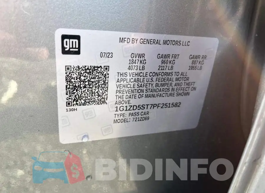 1G1ZD5ST7PF251582 Photo# 10