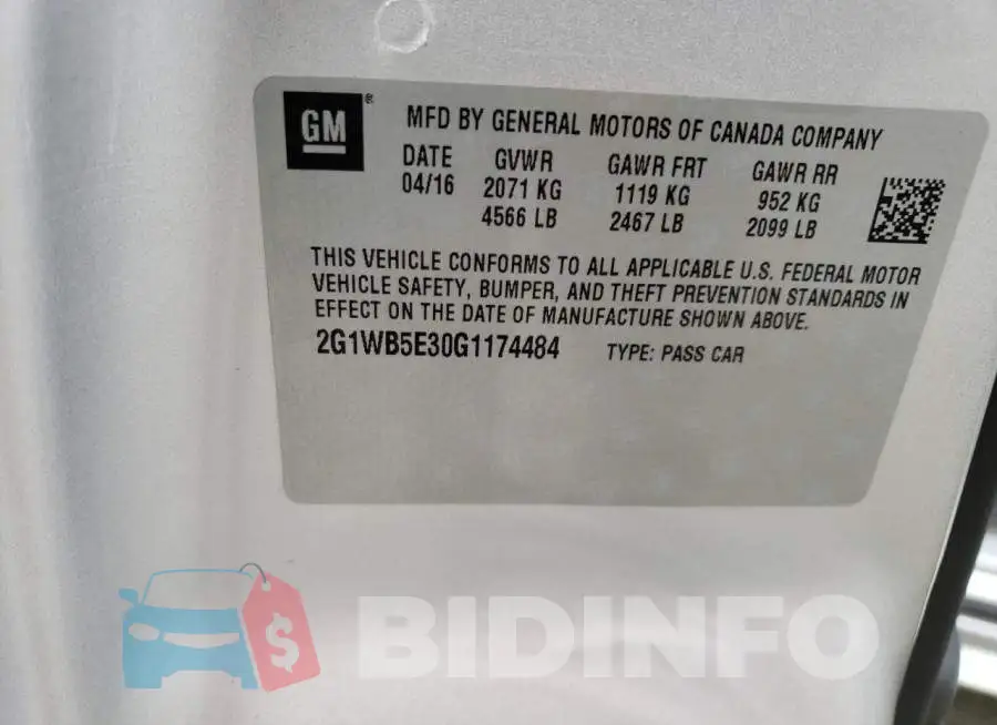 2G1WB5E30G1174484 Photo# 12