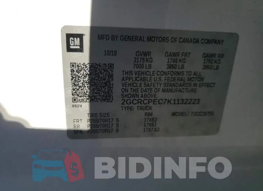2GCRCPEC7K1132223 Photo# 12