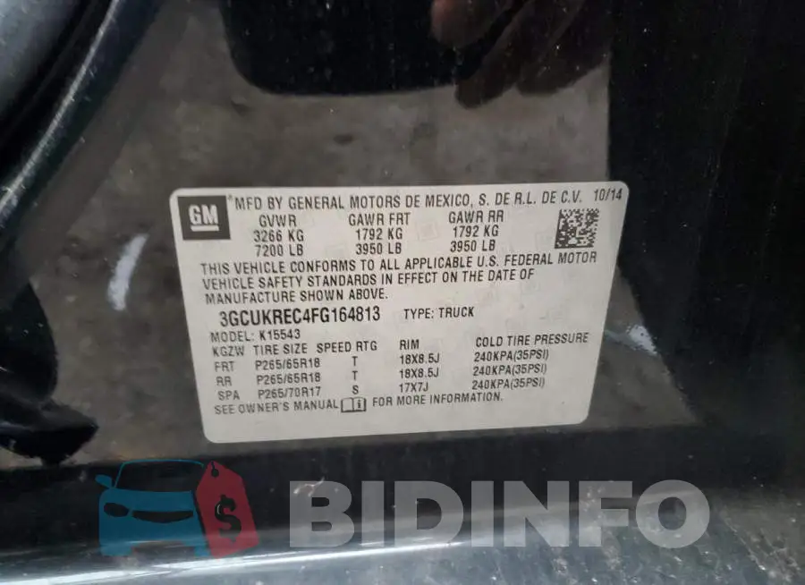 3GCUKREC4FG164813 Photo# 12