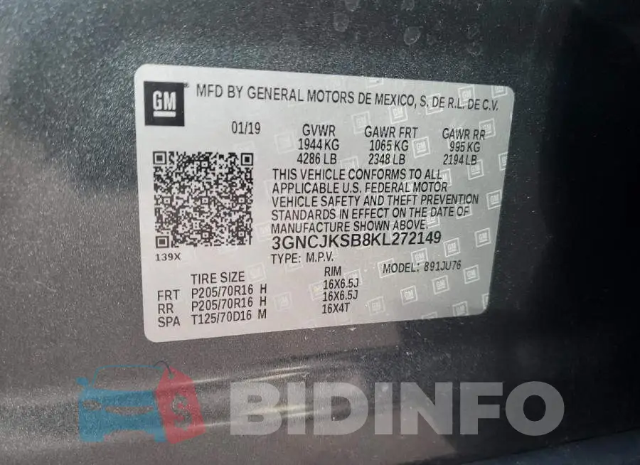 3GNCJKSB8KL272149 Photo# 12