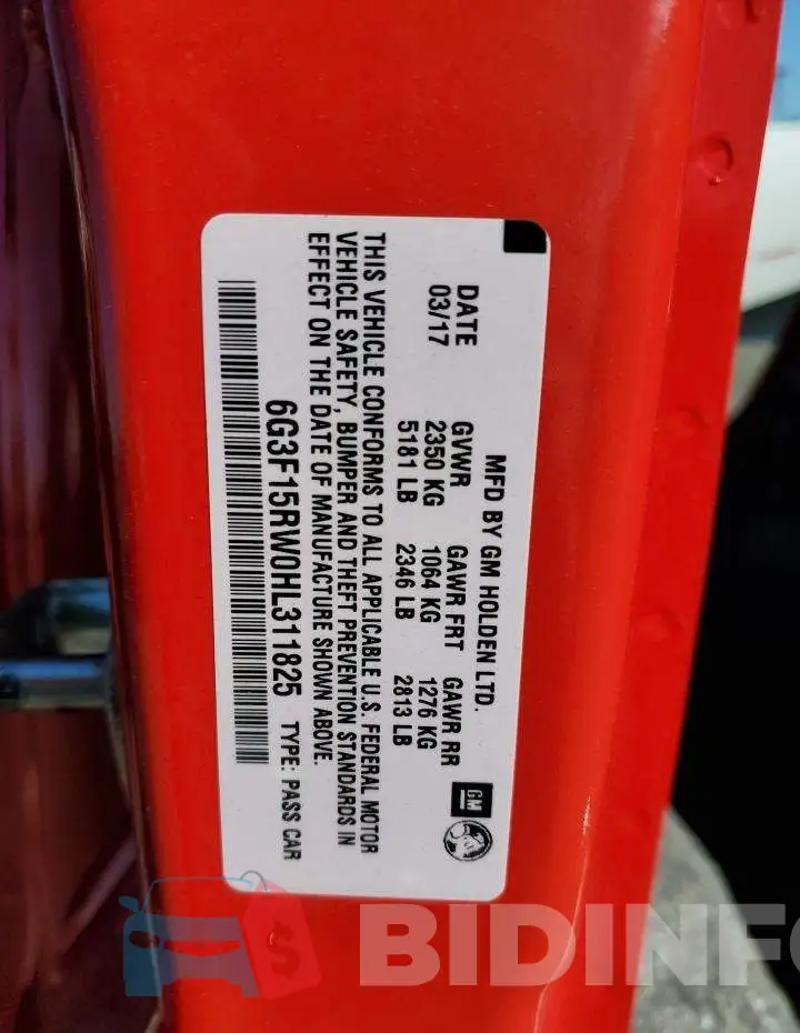 6G3F15RW0HL311825 Photo# 12