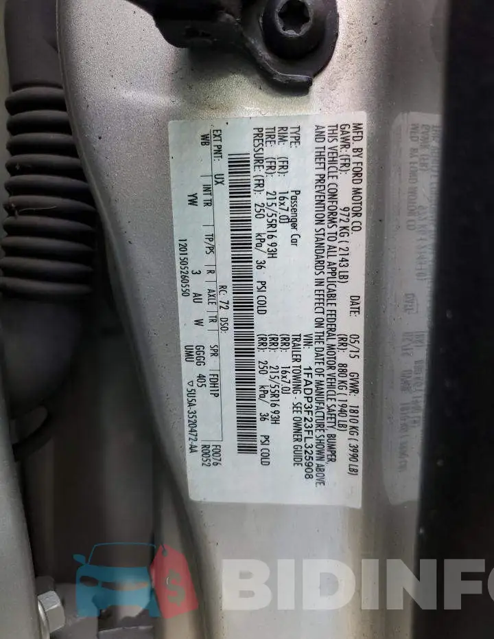 1FADP3F23FL325908 Photo# 12