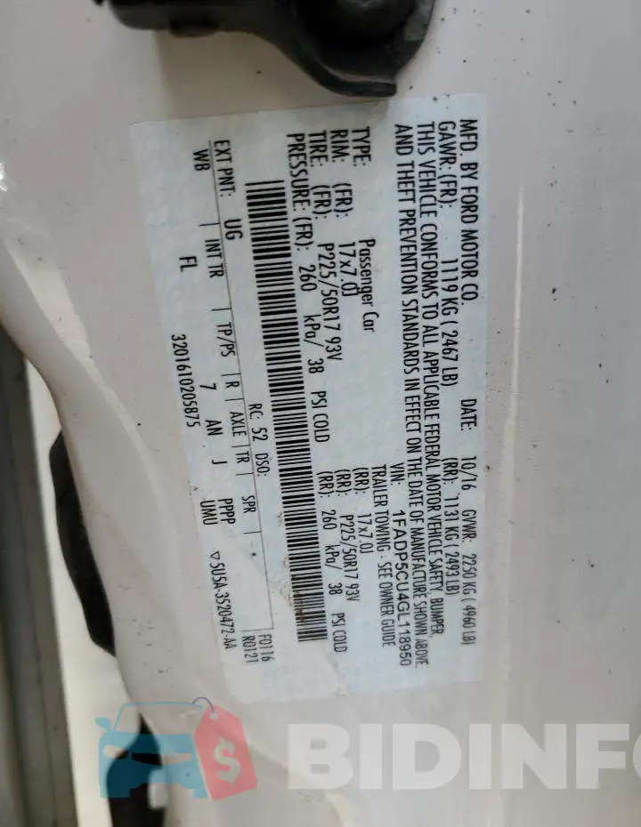 1FADP5CU4GL118950 Photo# 13