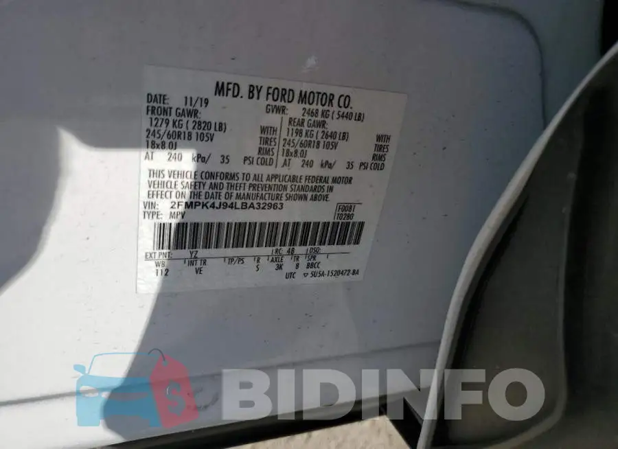 2FMPK4J94LBA32963 Photo# 13