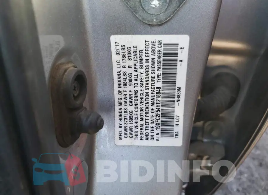 19XFC2F54HE218848 Photo# 12