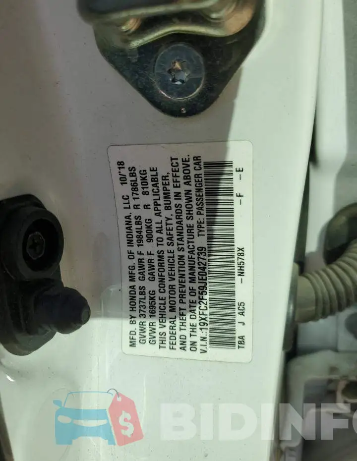 19XFC2F59JE042739 Photo# 12