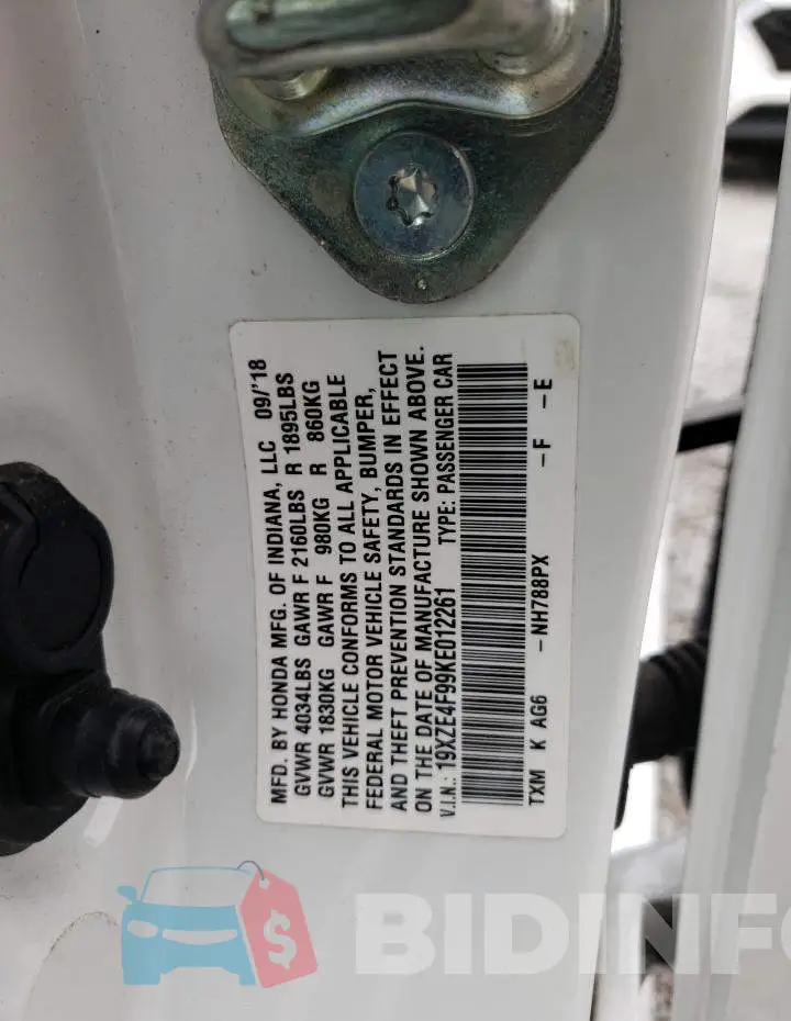 19XZE4F99KE012261 Photo# 13