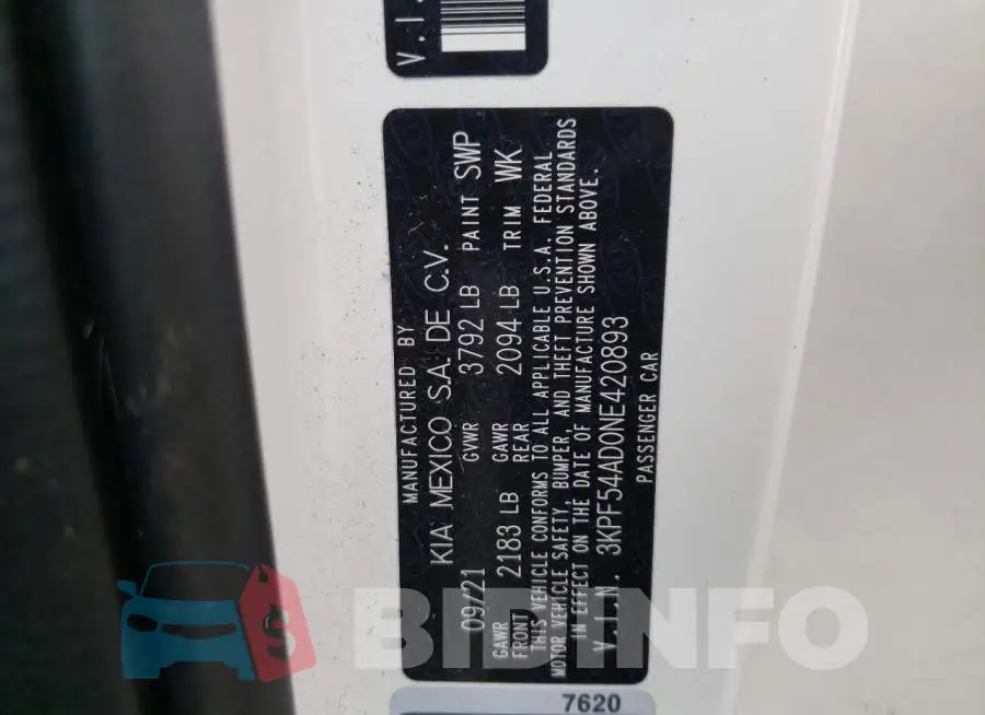 3KPF54AD0NE420893 Photo# 12