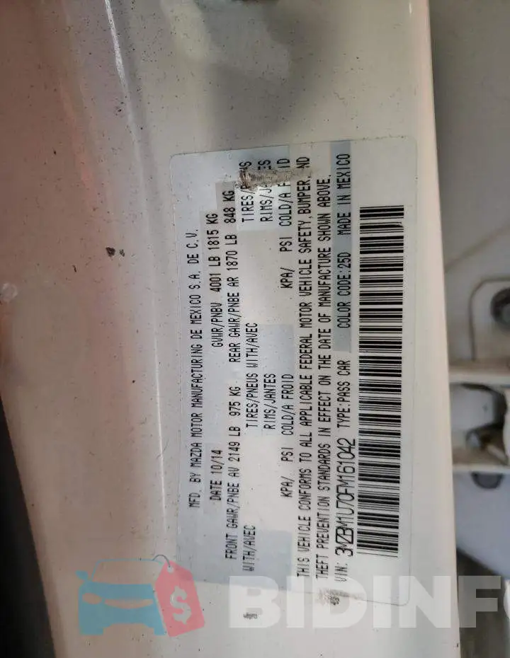 3MZBM1U70FM161042 Photo# 13