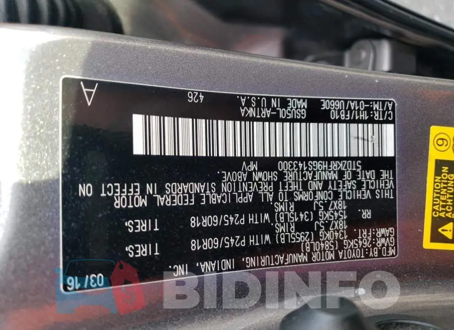 5TDZKRFH9GS143300 Photo# 13