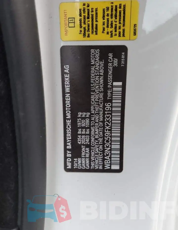 WBA3N3C59FK233196 Photo# 12