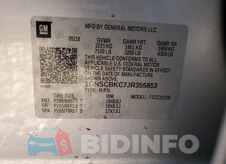 1GNSCBKC7JR355853 Photo# 13