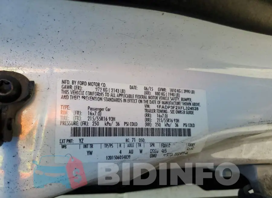 1FADP3F2XFL324528 Photo# 12