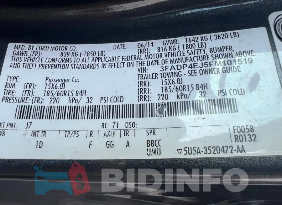 3FADP4EJ5FM101519 Photo# 10