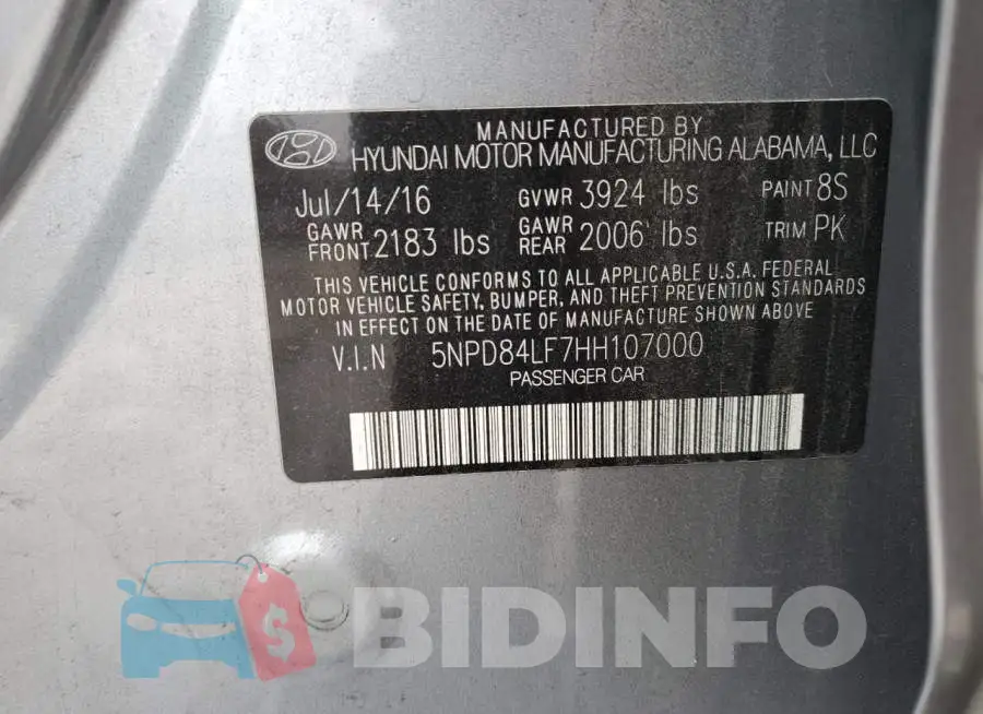 5NPD84LF7HH107000 Photo# 12