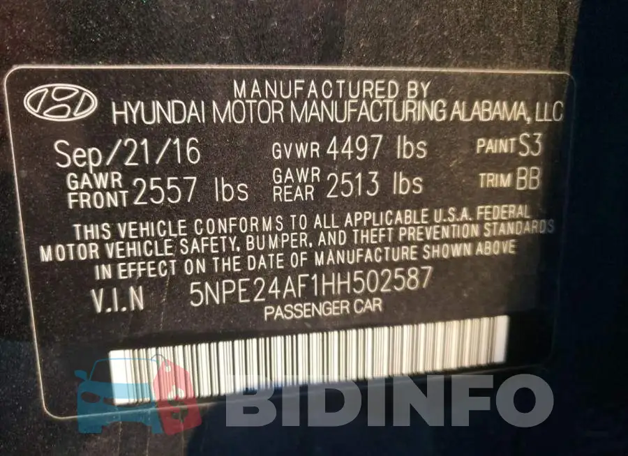 5NPE24AF1HH502587 Photo# 12