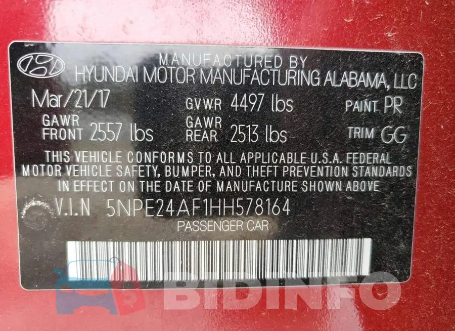 5NPE24AF1HH578164 Photo# 12