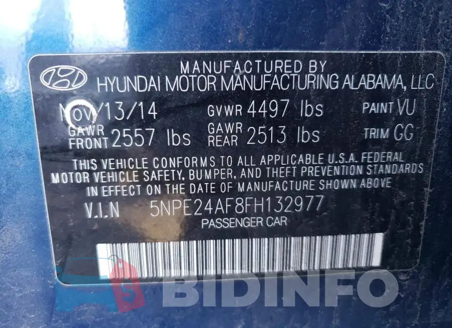 5NPE24AF8FH132977 Photo# 12