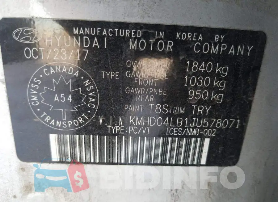 KMHD04LB1JU578071 Photo# 12