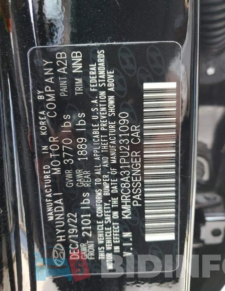KMHRC8A31PU231090 Photo# 12