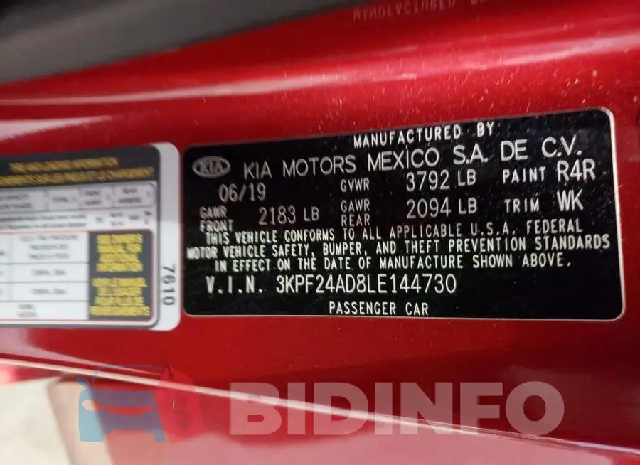 3KPF24AD8LE144730 Photo# 13