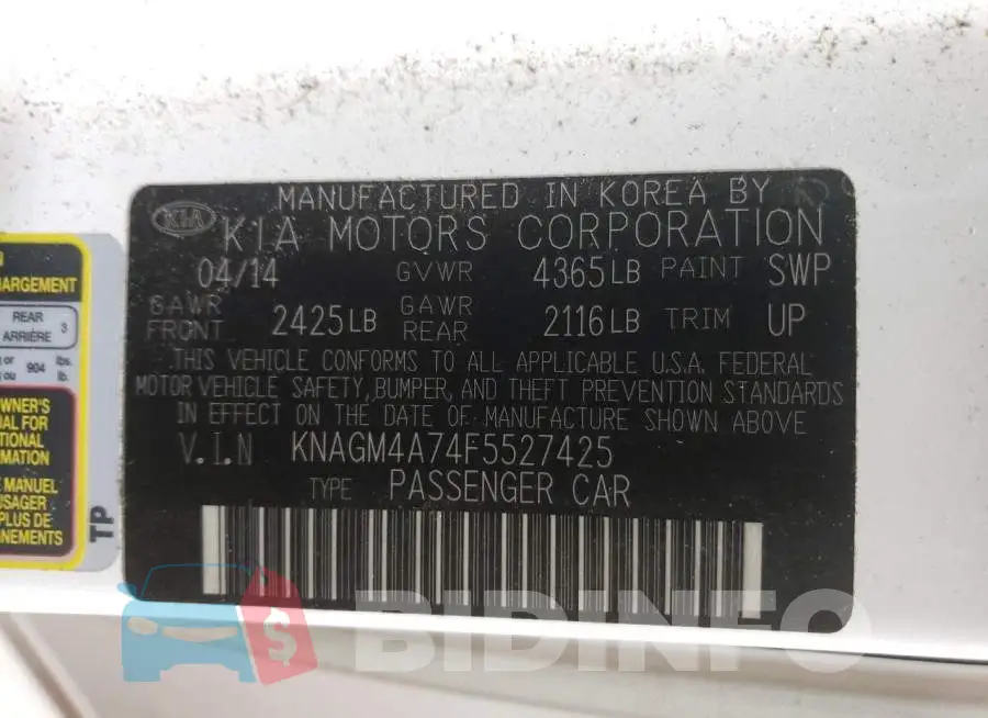 KNAGM4A74F5527425 Photo# 12
